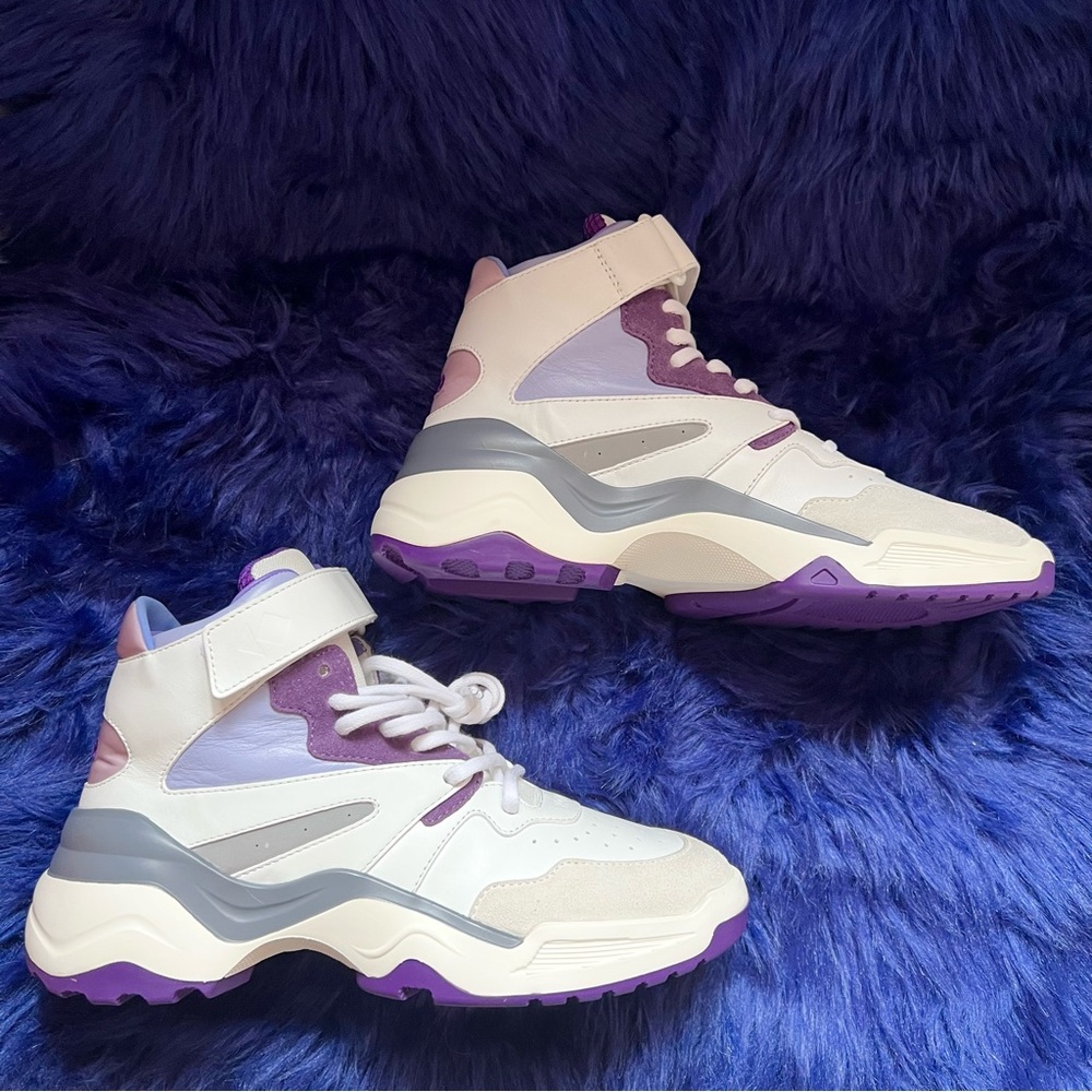 New! KOIO Aerobics Pearl Retro Colorblock High Top Platform Sneakers - Picture 12 of 16